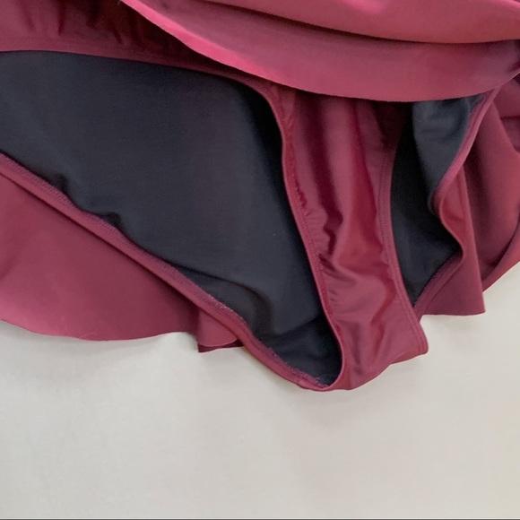 TORRID burgundy skirted one piece, 4X. - Picture 8 of 12